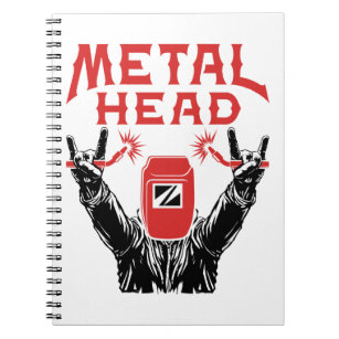 Metal Head Funny Welder Welding Helmet Notebook