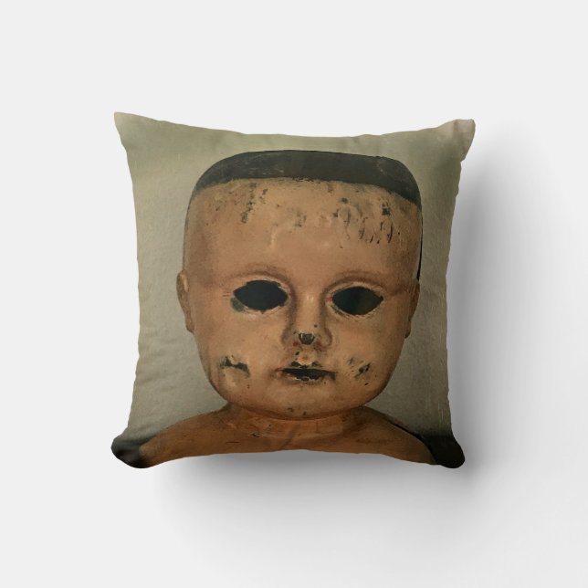 Metal Head Throw Pillow (Front)