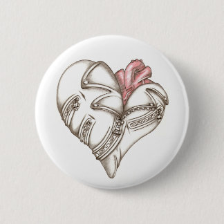 Metal heart 2 inch round button