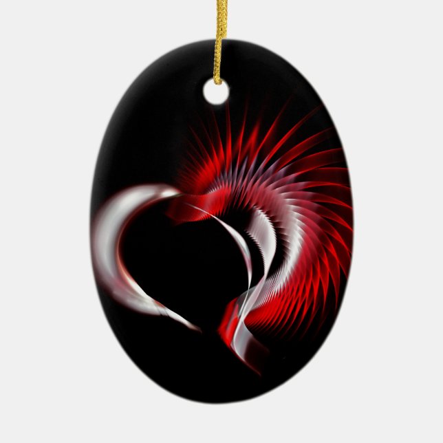 Metal Heart Ceramic Ornament (Front)