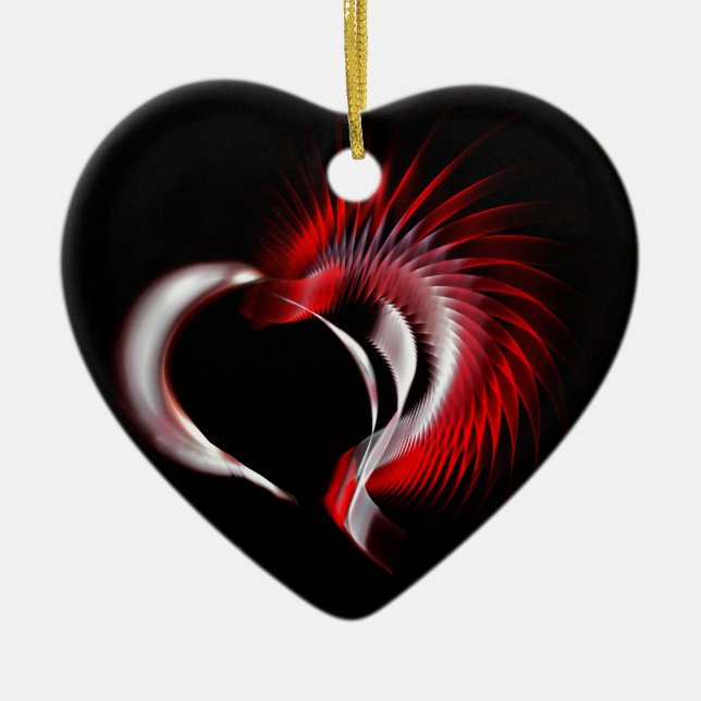 Metal Heart Ceramic Ornament (Front)