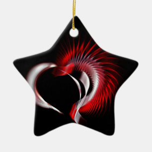 Metal Heart Ceramic Ornament
