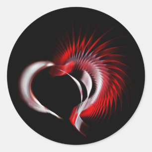 Metal Heart Classic Round Sticker