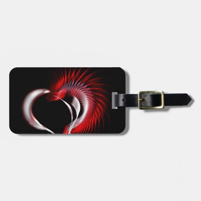 Metal Heart Luggage Tag (Front Horizontal)