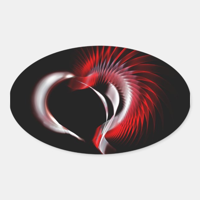 Metal Heart Oval Sticker (Front)