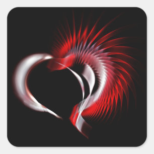 Metal Heart Square Sticker