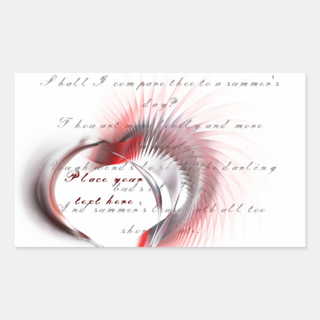 Metal Heart with Shakespeare's sonnet 18 Sticker (Front)