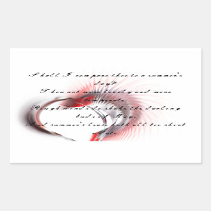 Metal Heart with Shakespeare's sonnet 18 Sticker