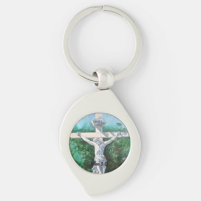 Metal Keychain John 3:16 faith church pastor  (Front)