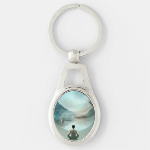 Metal Keychain Mystical Zen Meditation