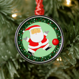 Métal Kickball Noël collection ornement en céramique