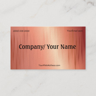 Metal Look Business Card Template Peach