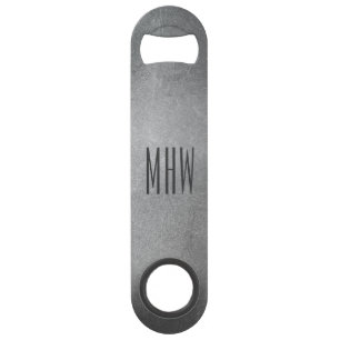 Metal Look custom monogram bottle opener Bar Key