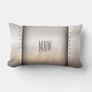 Metal Look custom monogram throw pillows
