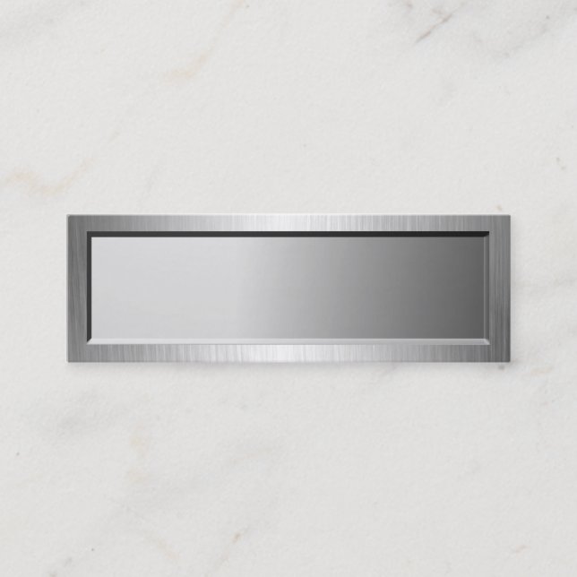 Metal Look Nameplate Business Cards (Front)