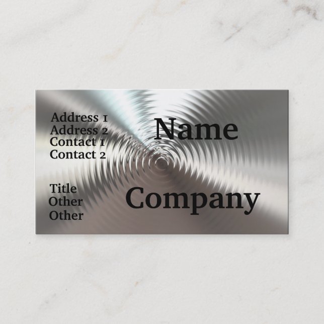 Metal Look Plates Circular Design Business Cards (Front)