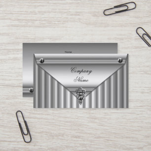 Metal Look White Silver Elegant Profile Business Card