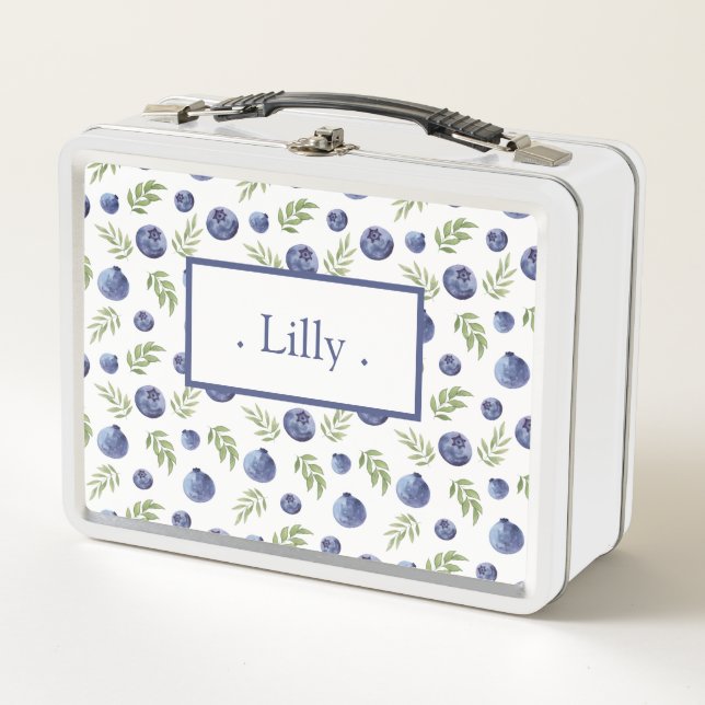 Metal Lunch Box with blueberries (Front)
