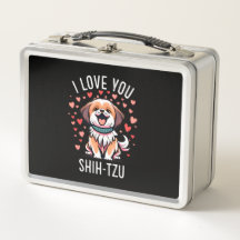 Metal Lunch Box - With Drawing I Love Shih-Tzu