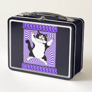 Metal Lunchbox "Feeed Meeee" Funny Cat