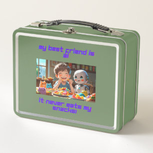 Metal Lunchbox-"My Best Friend is AI Metal Lunch B Box