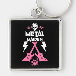 Metal Maiden Music Keychain