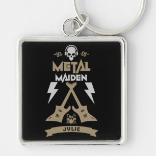 Metal Maiden Music Keychain