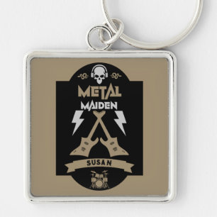 Metal Maiden Music Keychain