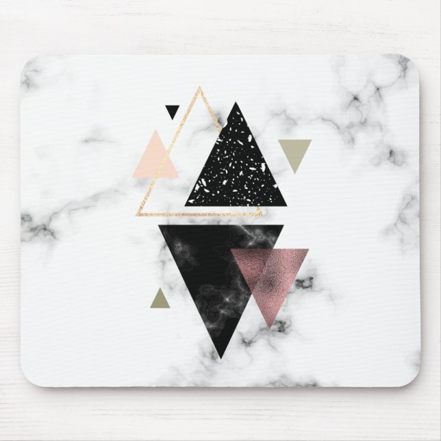 Metal Marble Geometric Design Mouse Pad (Front)