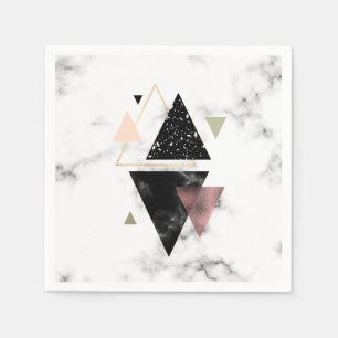 Metal Marble Geometric Design Napkin