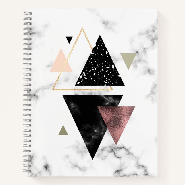 Metal Marble Geometric Design Notebook (Front)