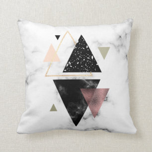 Metal Marble Geometric Design Throw Pillow