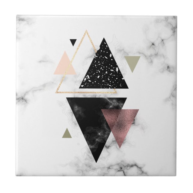 Metal Marble Geometric Design Tile (Front)