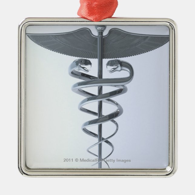 Metal medical caduceus metal ornament