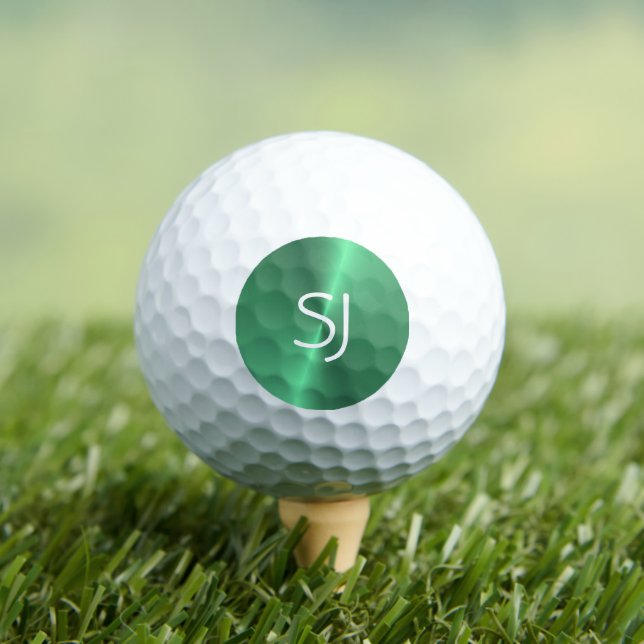 Metal monogram green shiny golf balls (Insitu Tee)