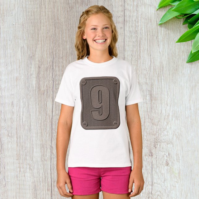Metal Number Nine Girls T-Shirt (Creator Uploaded)