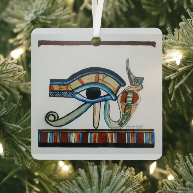 Métal OEil égyptien de Horus en céramique ornement Carré (Insitu)