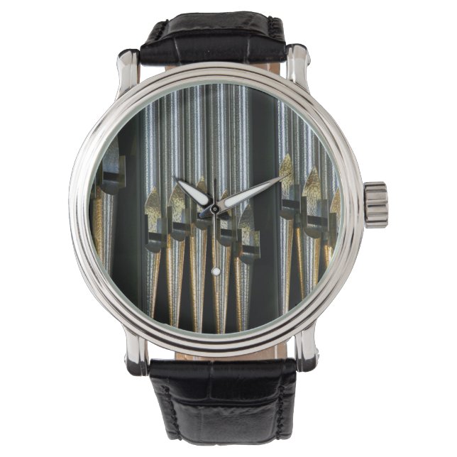 Metal organ pipes watch (Front)