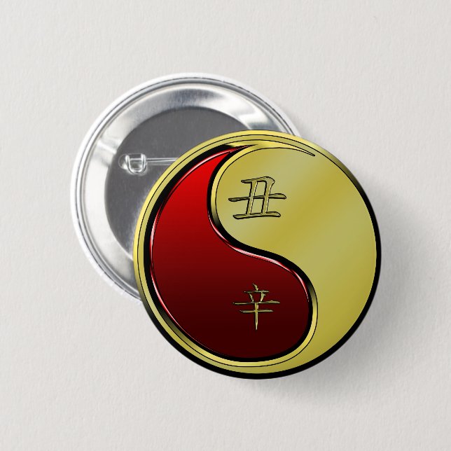 Metal Ox 2 Inch Round Button (Front & Back)