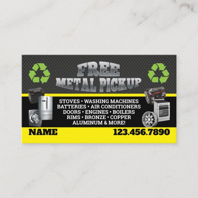 Metal Pick up Business Cards - English-Spanish (Front)