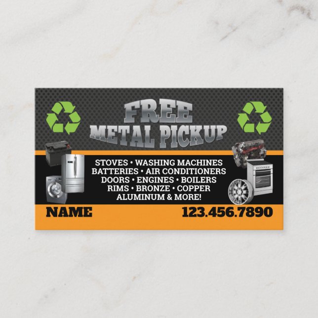 Metal Pick up Business Cards - English-Spanish (Front)