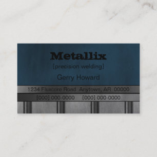 Metal Pipe Underground Business Card, Royal Blue Card
