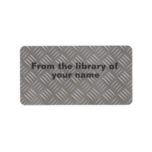 Metal Plate Look Custom Name Book Plate Label