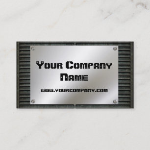 Metal Plate With Screws Business Cards