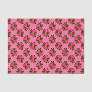 Metal Poinsettia Flowers-17-Pink-Gold-TISSUE WRAP Tissue Paper