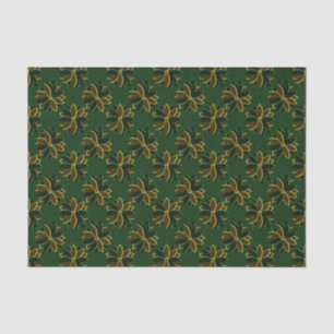 Metal Poinsettia Flowers-1-Green-Gold-TISSUE WRAP Tissue Paper