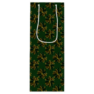 Metal Poinsettia Flowers-1-Green-Gold-W GIFT BAG