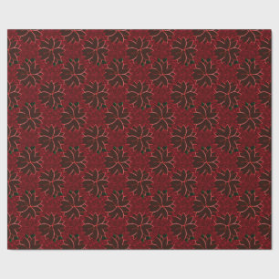 Metal Poinsettia Flowers 6, Red-GIFT WRAP Wrapping Paper