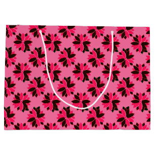 Metal Poinsettia Flowers-9-Pink-Red-GIFT BAG L