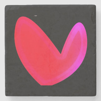 Metal Print Black red and pink hearts 2026 Stone Coaster